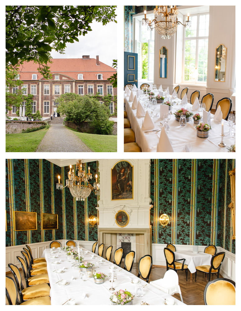 Hotel Schloss Wilkinghege Hochzeitslocation edel Münster Kaminzimmer